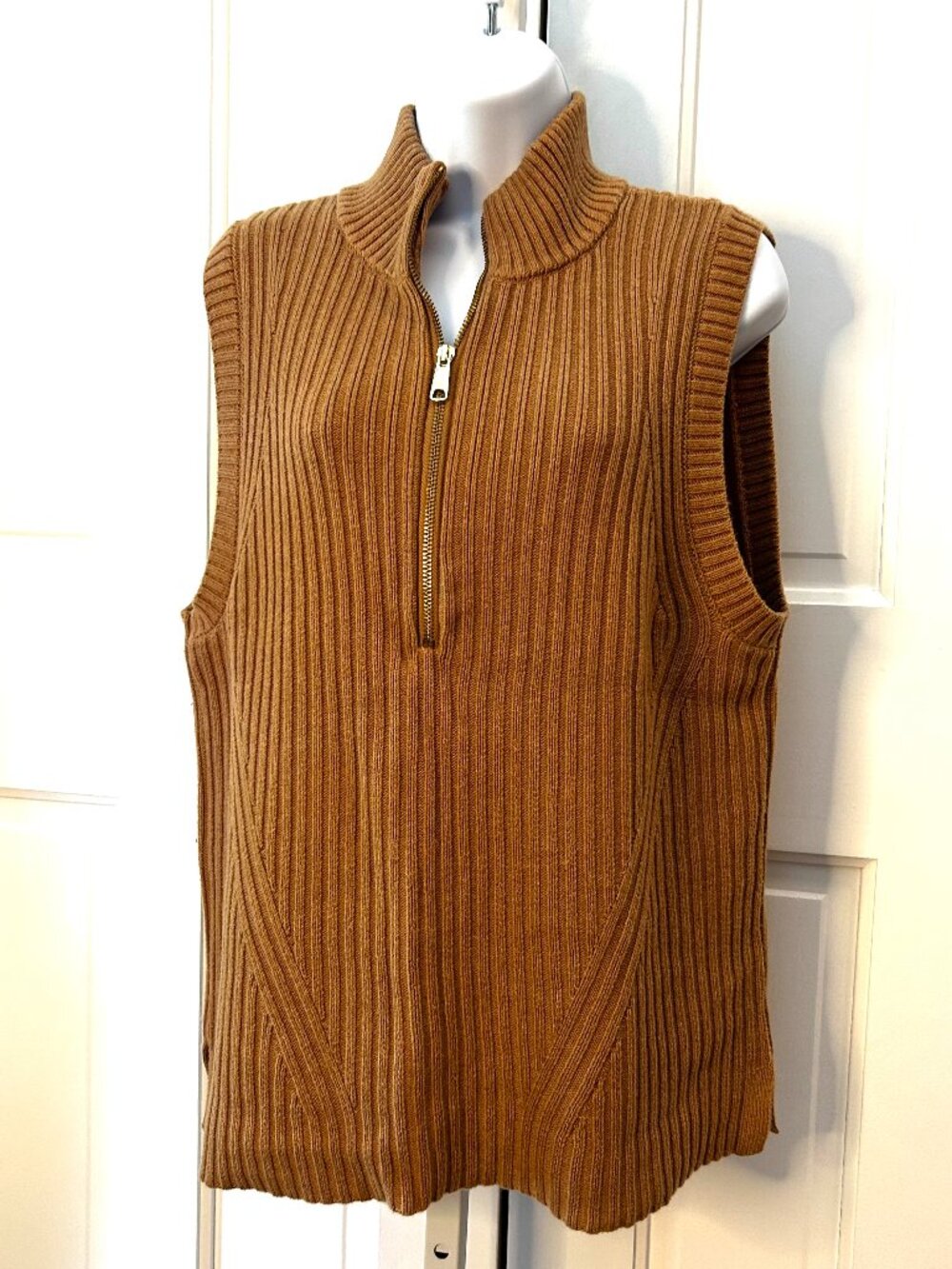 Talbot's Half-zip Sweater Vest in Camel